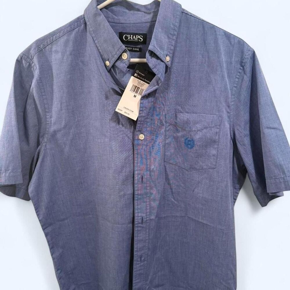 Chaps blue button up shirt with pocket, Size M #chaps #menswear NWT
